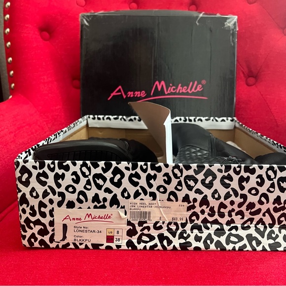 NIB***ANNE MICHELLE WOMEN'S KNEE-HIGH BOOT LONESTAR-34
Women – Black Pu - Picture 11 of 12